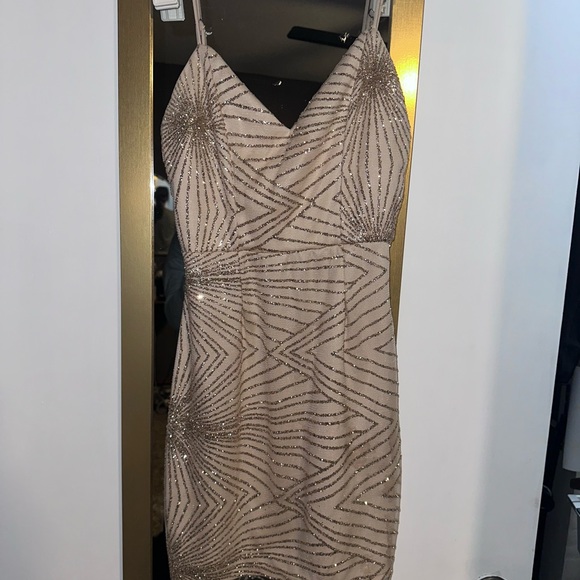 Windsor Dresses & Skirts - Windsor Gold Mini Dress with glitter accents